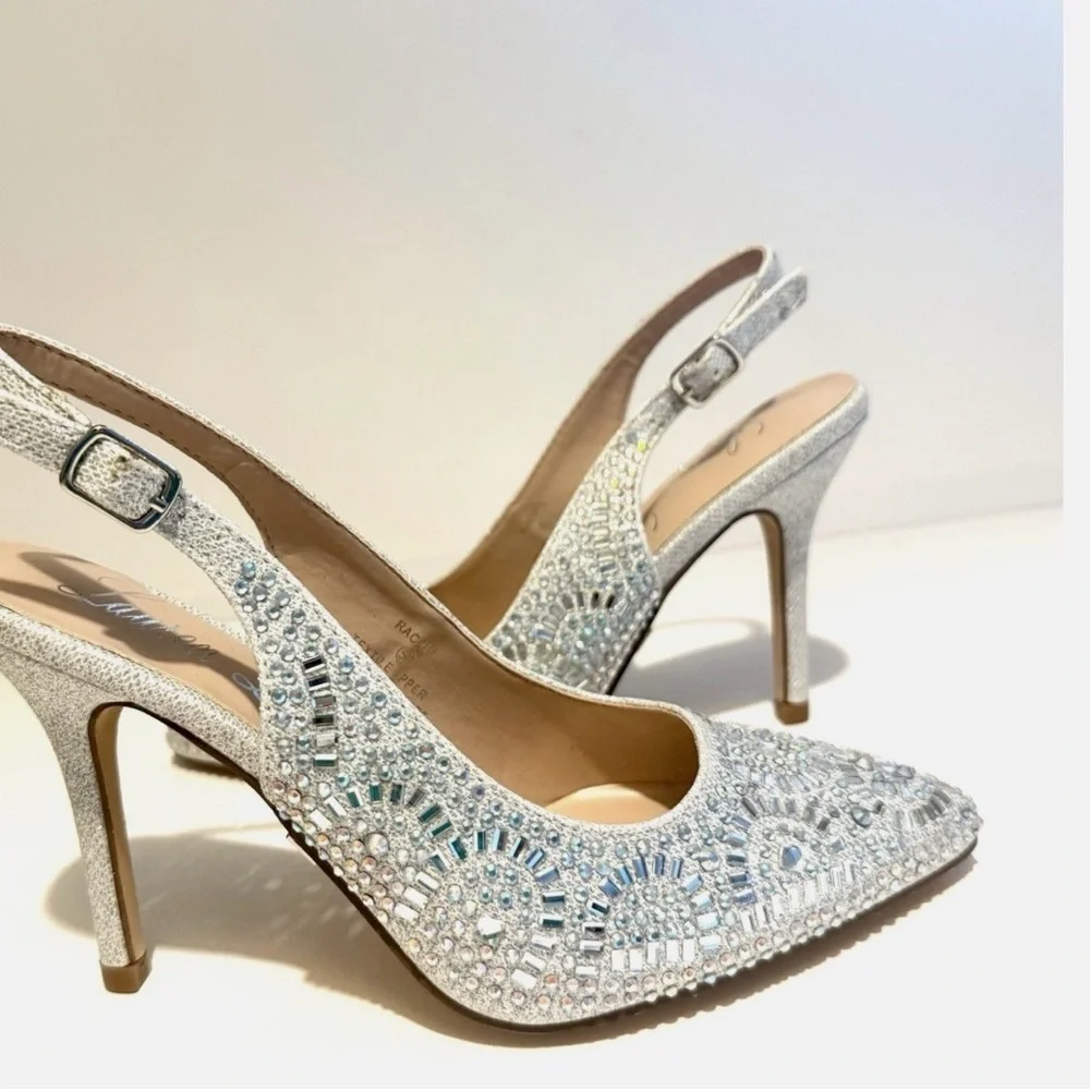 Lauren Lorraine Rachel Silver Heel Size 7 NIB - Picture 2 of 7
